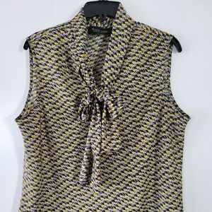 Black Label by Evan-Picone Women's work Patterned sleeveless top sz XL